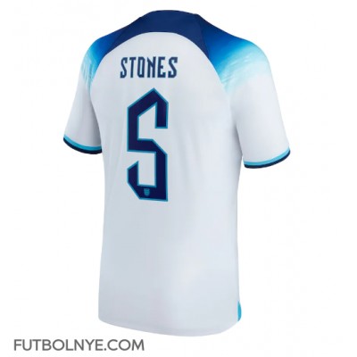 Camiseta Inglaterra John Stones #5 Primera Equipación Mundial 2022 manga corta